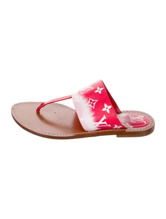 Louis Vuitton Escale Pattern Leather T-Strap Sandals