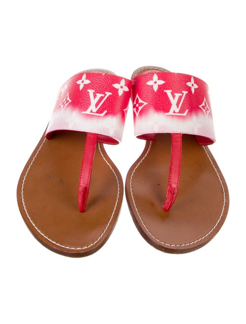 Louis Vuitton Escale Pattern Leather T-Strap Sandals