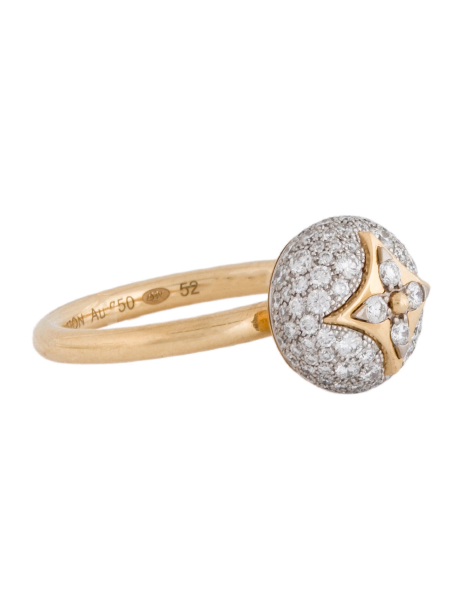 Louis Vuitton 18K Diamond Pavé B Blossom Ring