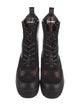 Louis Vuitton LV Monogram Leather Trim Embellishment Combat Boots