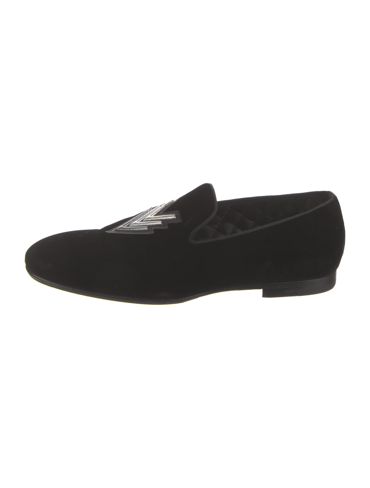 Louis Vuitton Velvet Embroidered Accent Loafers