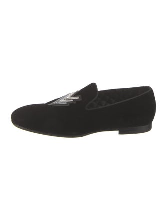 Louis Vuitton Velvet Embroidered Accent Loafers