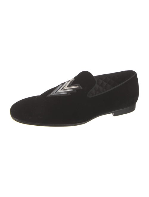 Louis Vuitton Velvet Embroidered Accent Loafers
