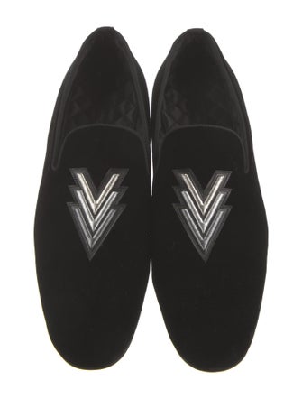 Louis Vuitton Velvet Embroidered Accent Loafers