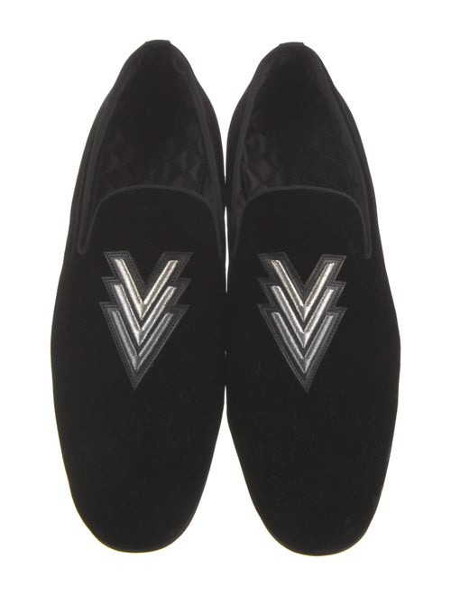 Louis Vuitton Velvet Embroidered Accent Loafers