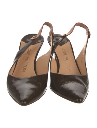 Louis Vuitton Monogram Pattern Patent Leather Slingback Pumps