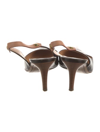 Louis Vuitton Monogram Pattern Patent Leather Slingback Pumps