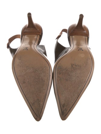 Louis Vuitton Monogram Pattern Patent Leather Slingback Pumps