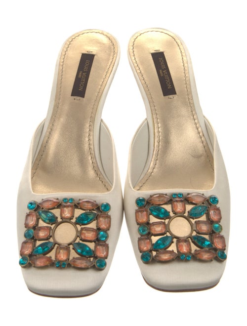 Louis Vuitton Satin Crystal Embellishments Mules