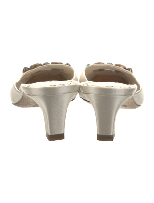 Louis Vuitton Satin Crystal Embellishments Mules