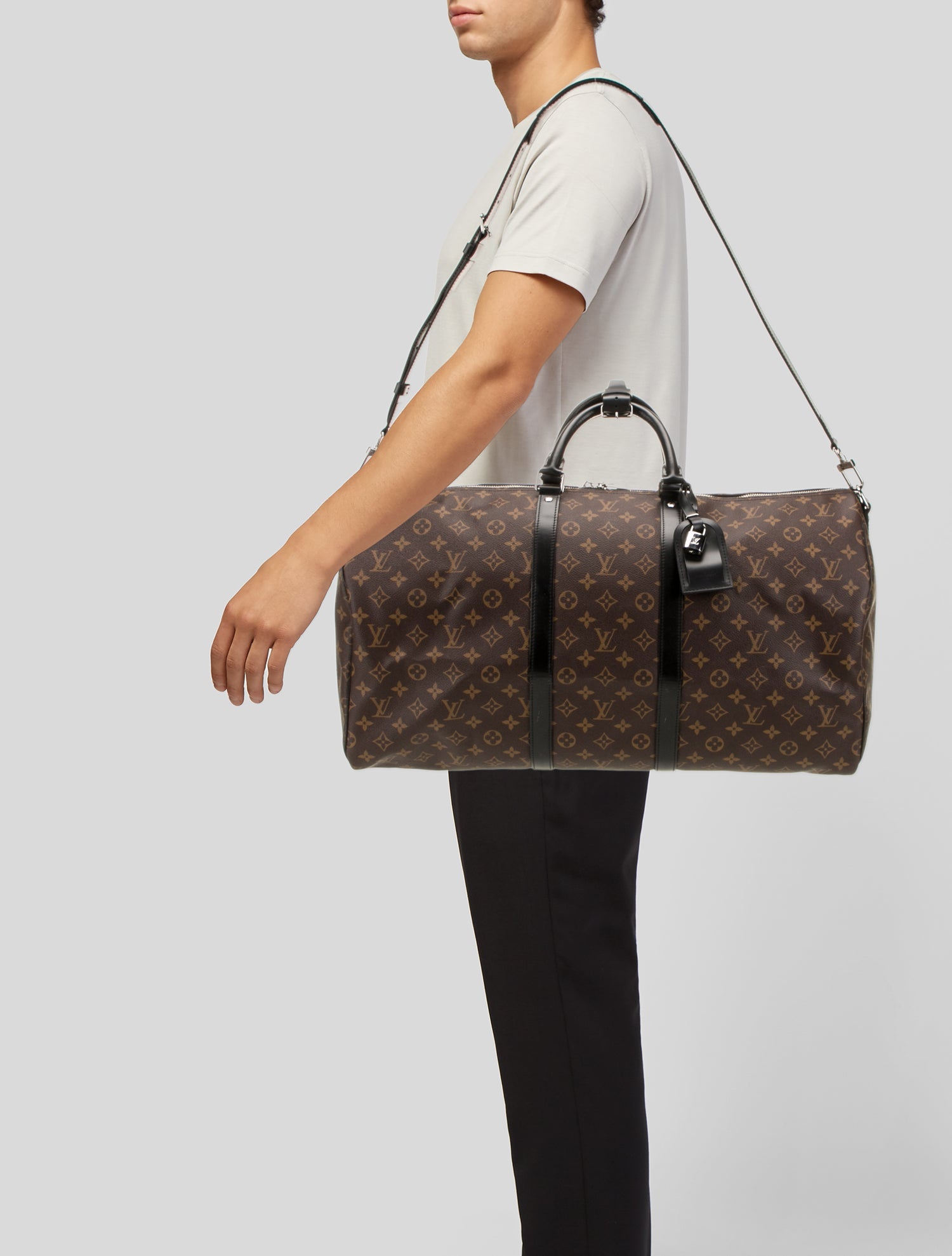 Louis Vuitton Coated Canvas Keepall Bandouliere 55