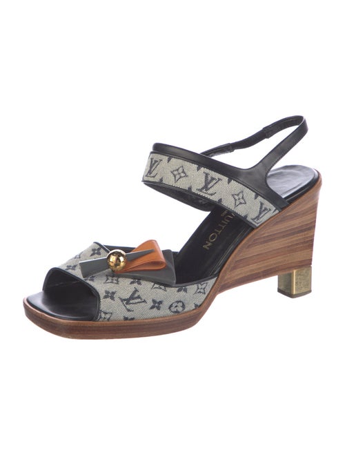 Louis Vuitton 2000 Monogram Mini Lin Pattern Slingback Sandals