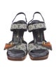 Louis Vuitton 2000 Monogram Mini Lin Pattern Slingback Sandals