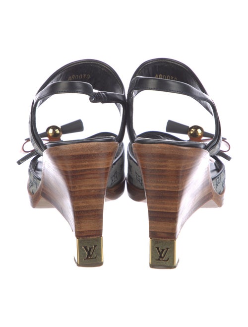 Louis Vuitton 2000 Monogram Mini Lin Pattern Slingback Sandals