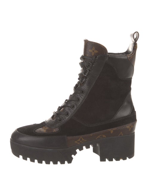 Louis Vuitton LV Monogram Suede Combat Boots