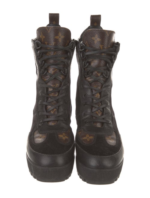 Louis Vuitton LV Monogram Suede Combat Boots