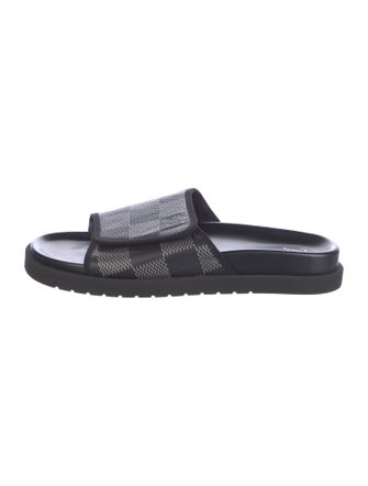 Louis Vuitton LV Monogram Leather Slides