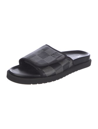 Louis Vuitton LV Monogram Leather Slides
