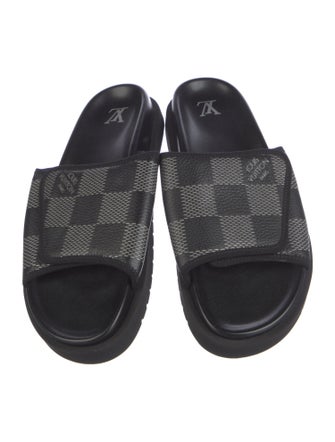 Louis Vuitton LV Monogram Leather Slides
