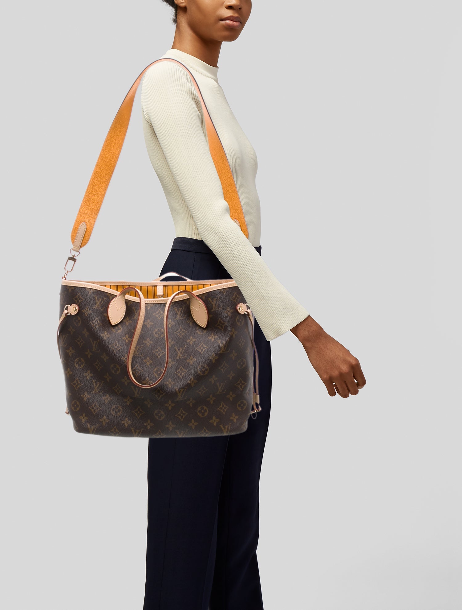 Louis Vuitton LV Monogram Neverfull Bandouliere Inside Out MM