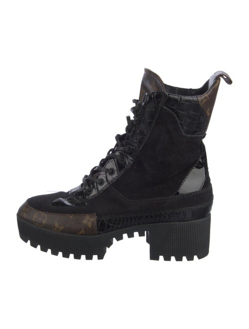 Louis Vuitton LV Monogram Suede Combat Boots