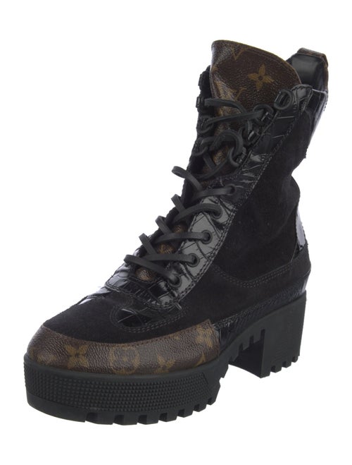 Louis Vuitton LV Monogram Suede Combat Boots