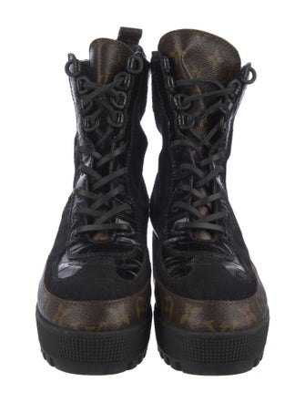 Louis Vuitton LV Monogram Suede Combat Boots