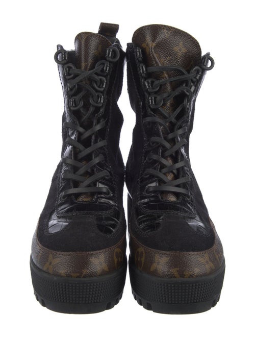 Louis Vuitton LV Monogram Suede Combat Boots