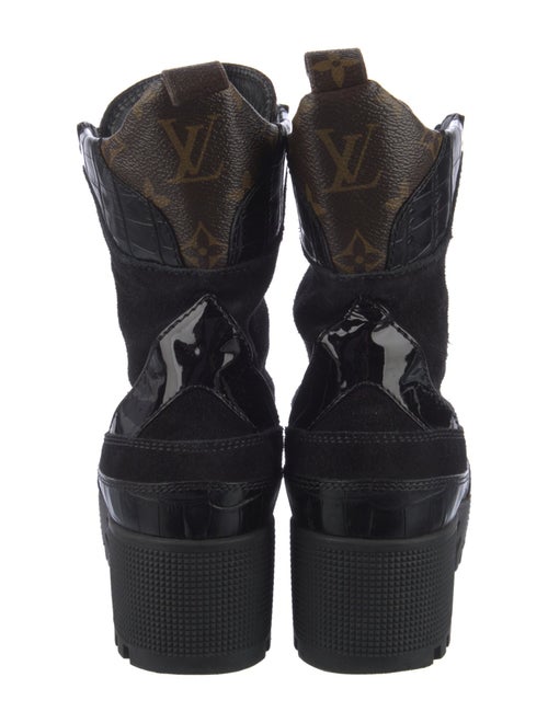 Louis Vuitton LV Monogram Suede Combat Boots