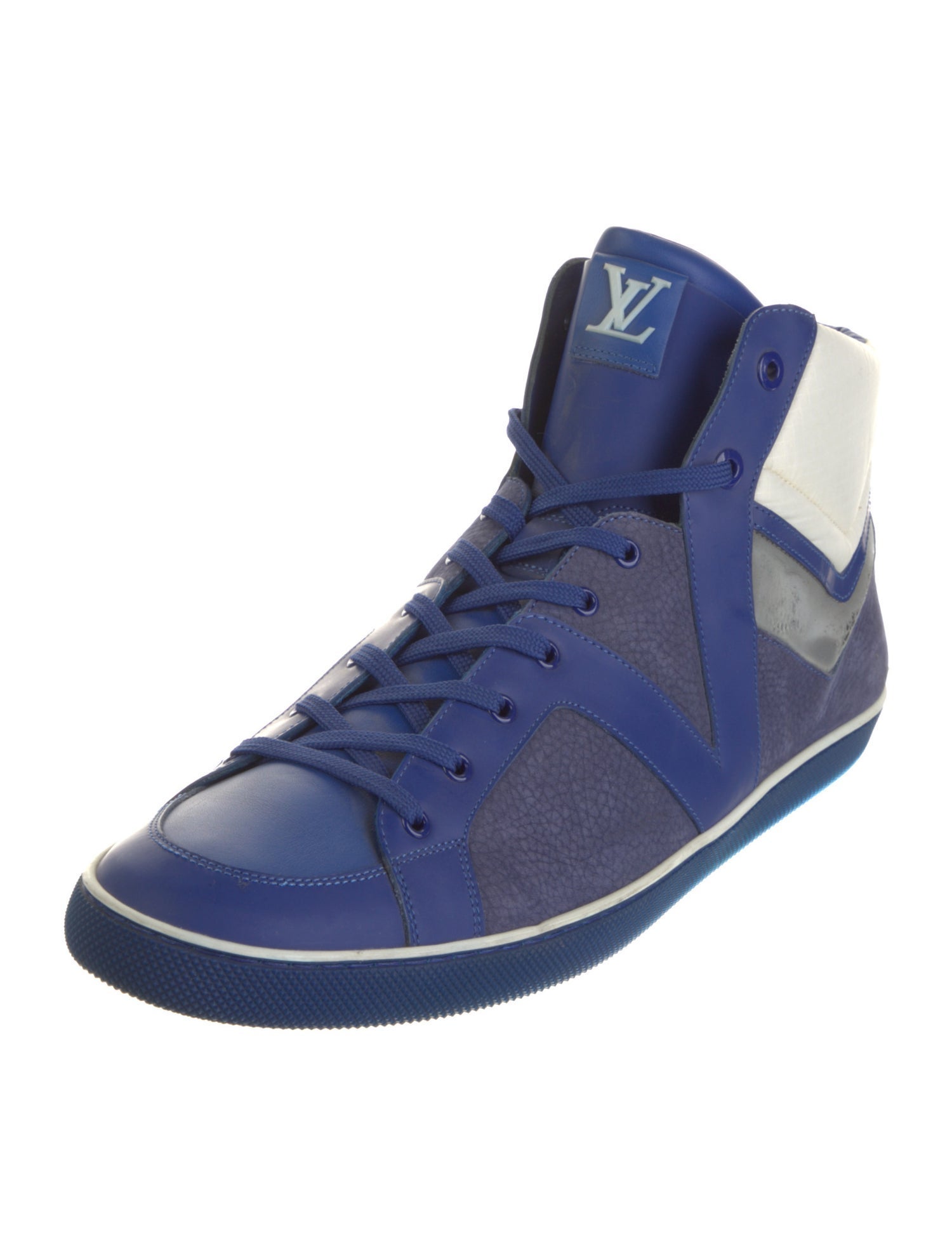 Louis Vuitton Leather Colorblock Pattern Sneakers