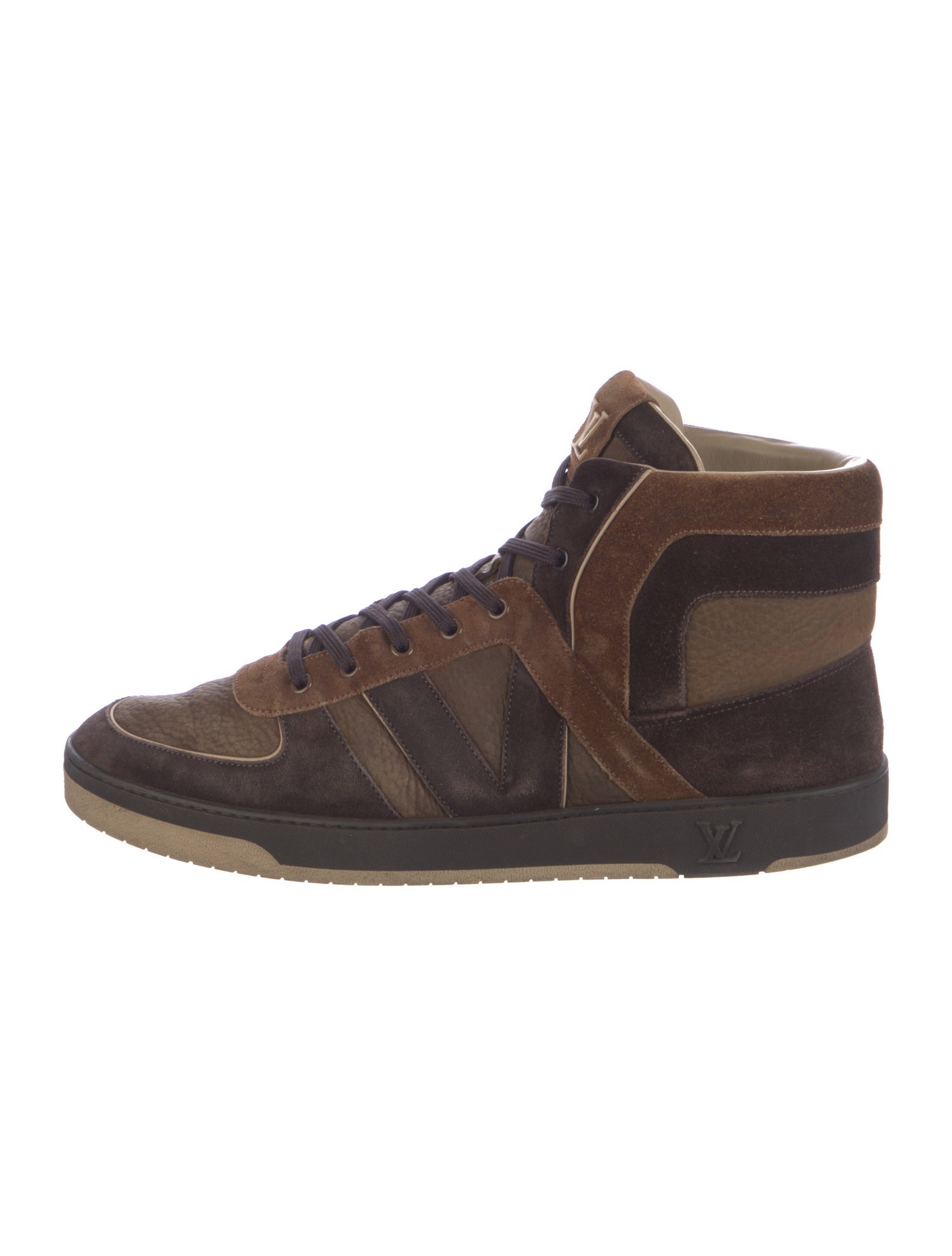 Louis Vuitton Suede Colorblock Pattern Sneakers