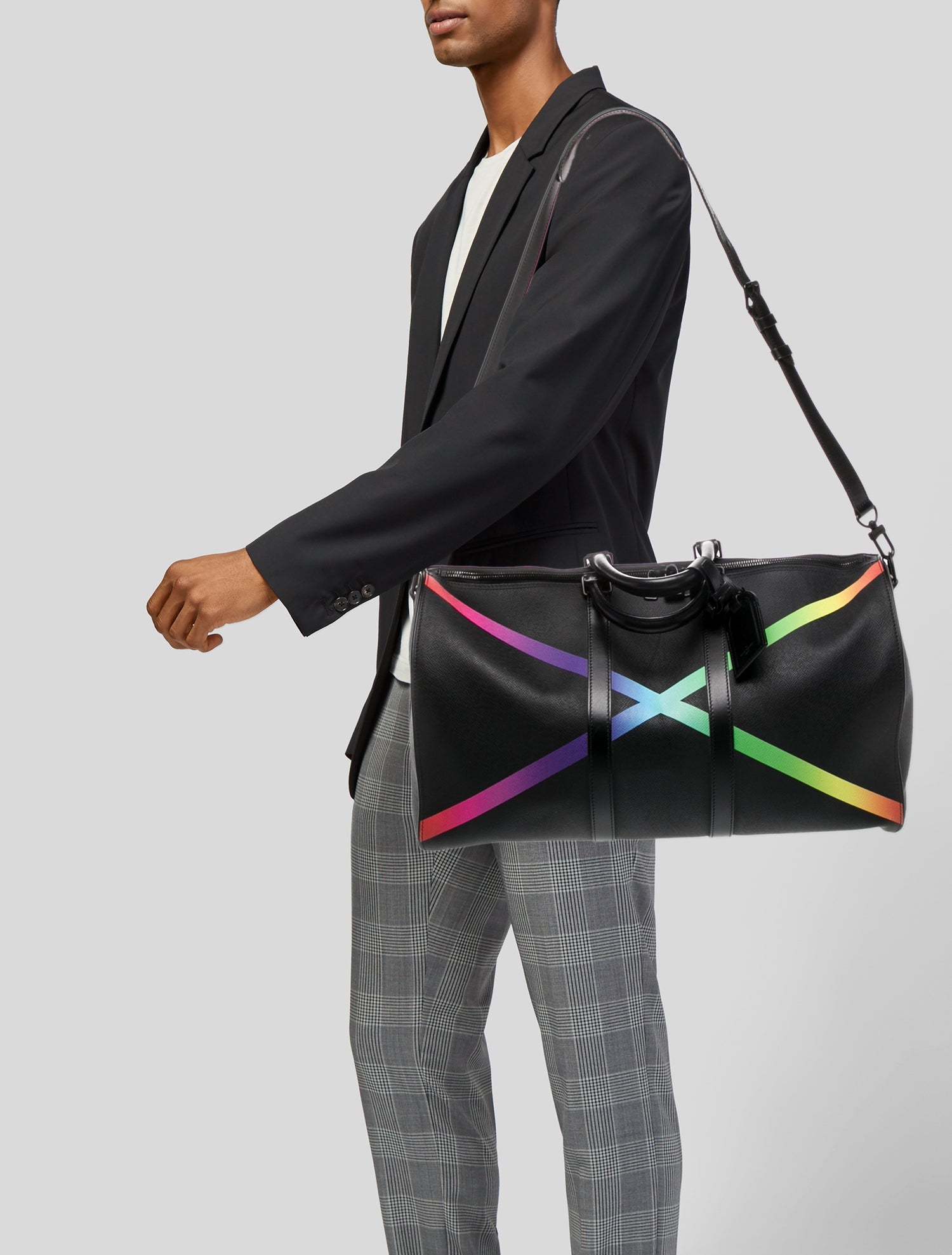 Louis Vuitton Leather Taiga Rainbow Keepall 50