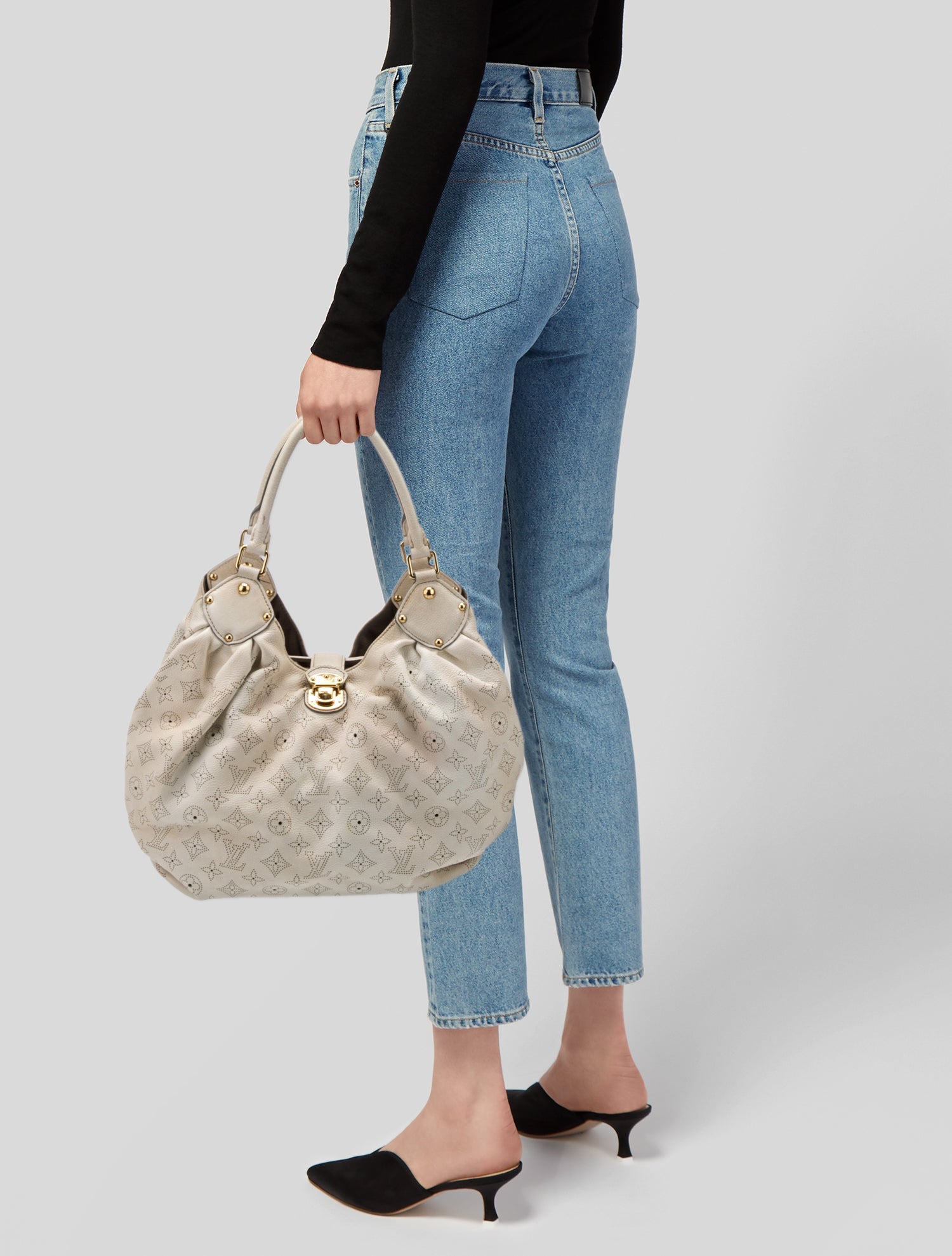 Louis Vuitton LV Monogram Mahina Hobo L Vintage