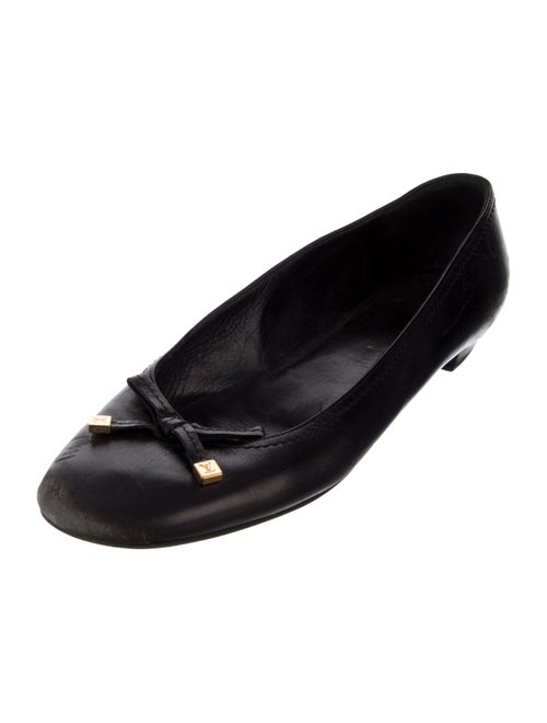Louis Vuitton Leather Bow Accents Ballet Flats