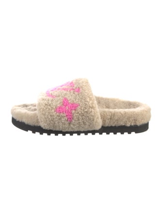Louis Vuitton Shearling Printed Slides