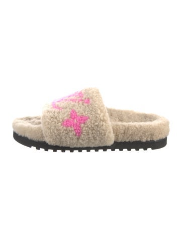 Louis Vuitton Sandals Shearling Printed Slides IT 41 | 11