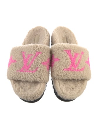 Louis Vuitton Shearling Printed Slides