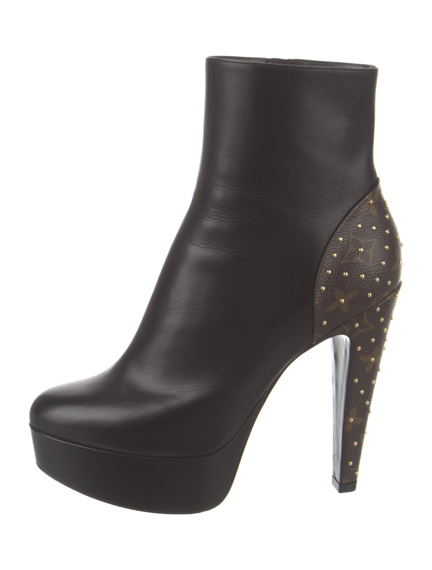 Louis Vuitton Monogram Pattern Leather Boots