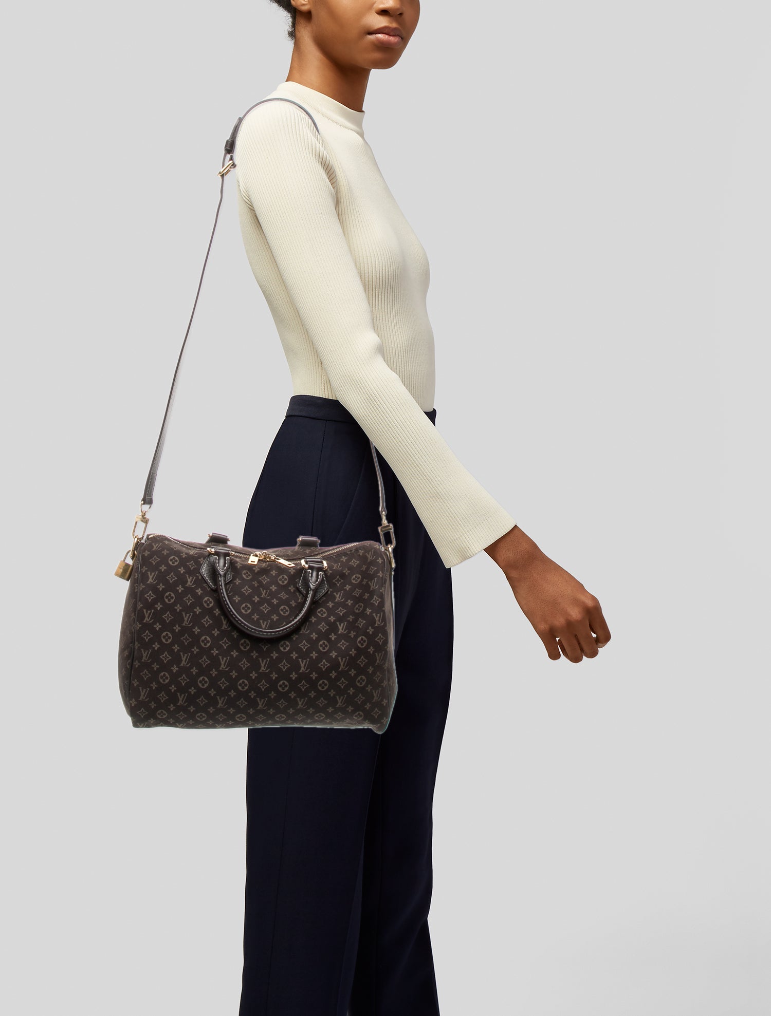 Louis Vuitton Monogram Mini Lin Speedy Bandouliere 30