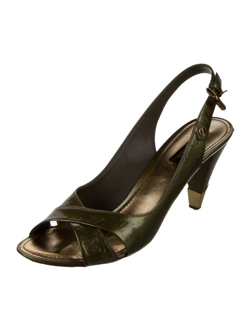 Louis Vuitton Patent Leather Slingback Sandals