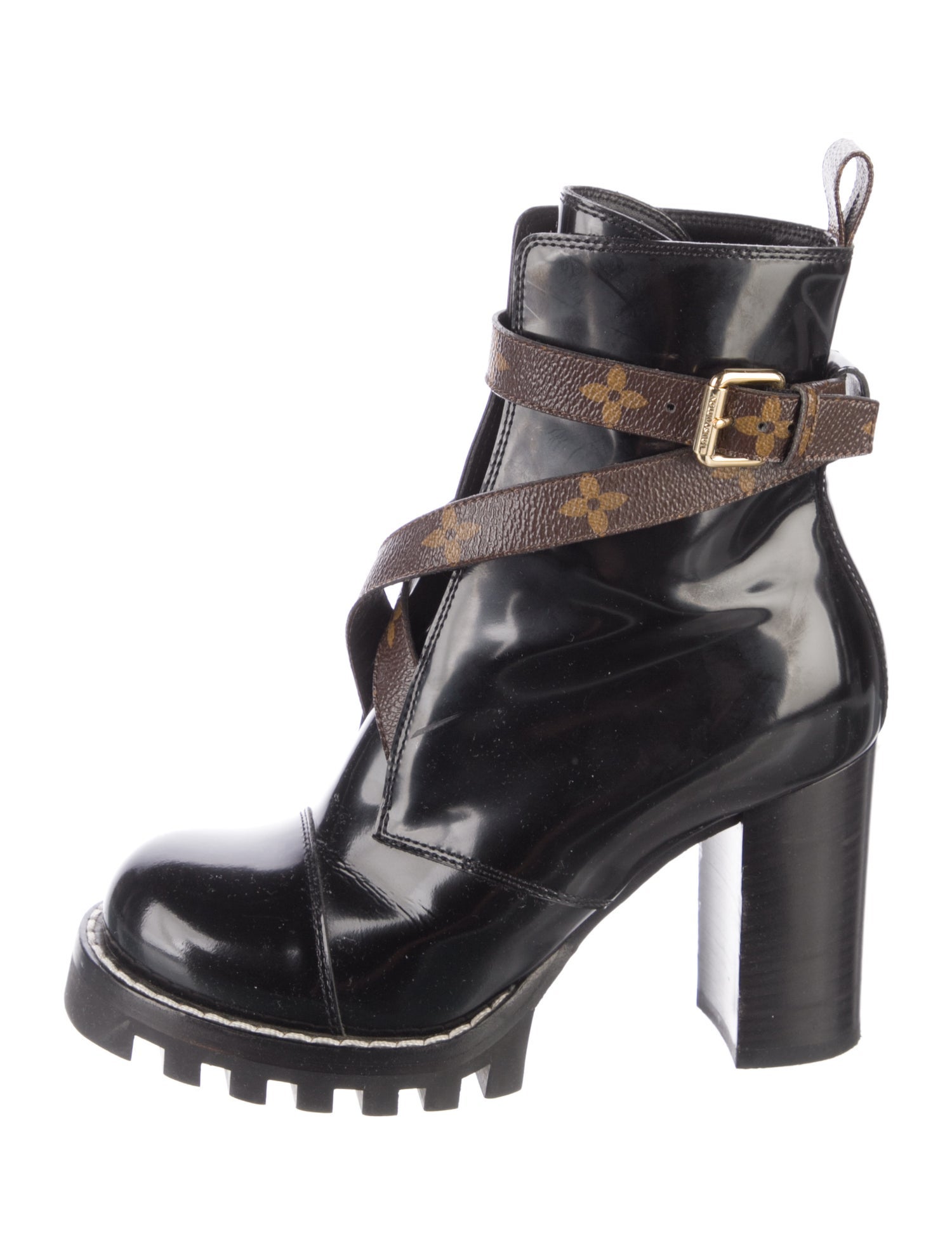 Louis Vuitton LV Monogram Leather Combat Boots