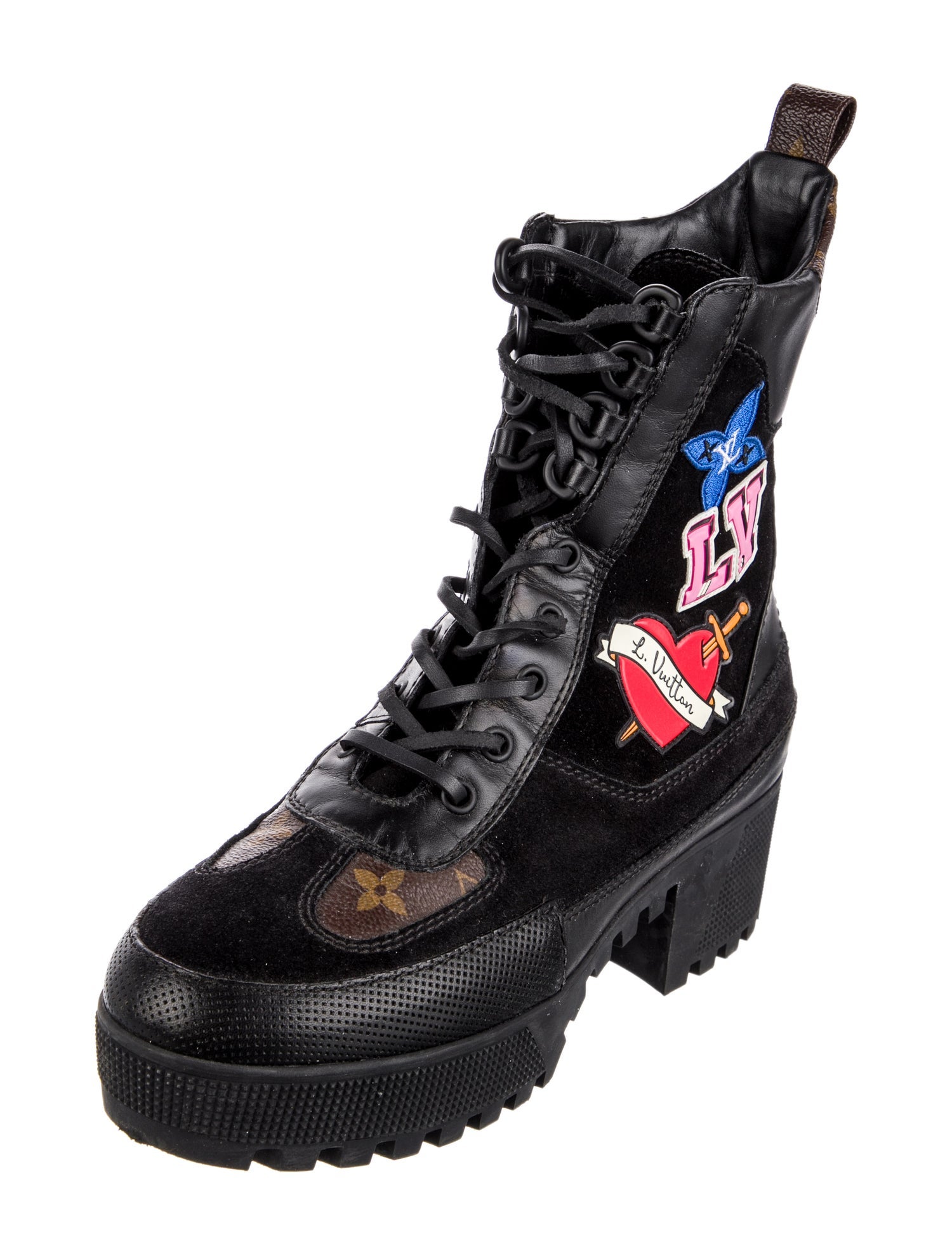 Louis Vuitton 2018 LV Monogram Combat Boots