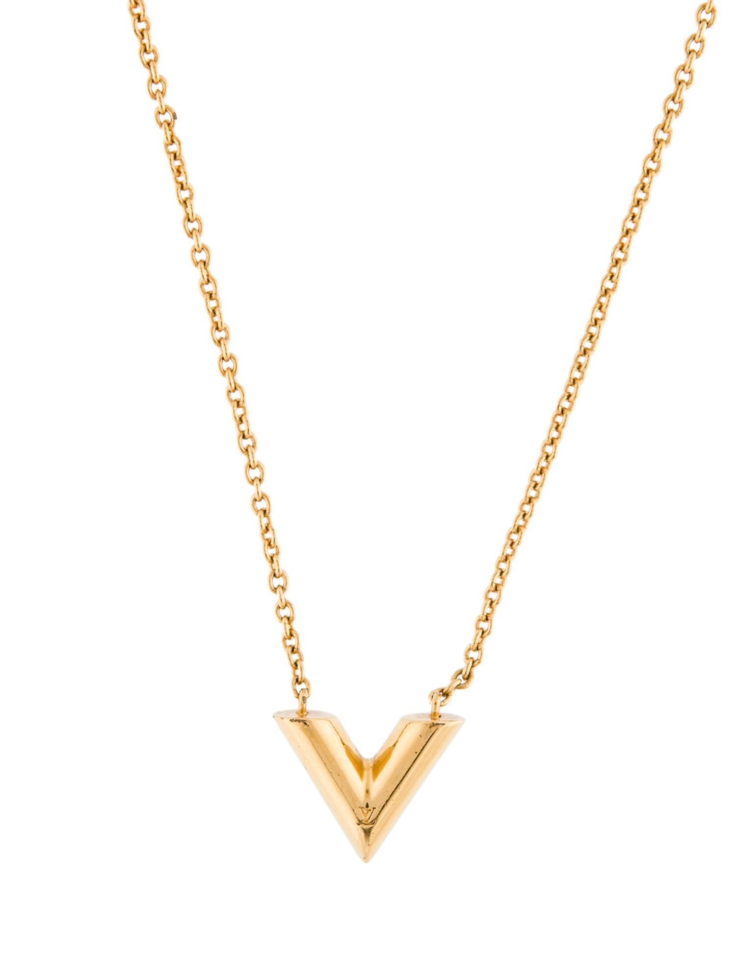 Louis Vuitton Essential V Pendant Necklace