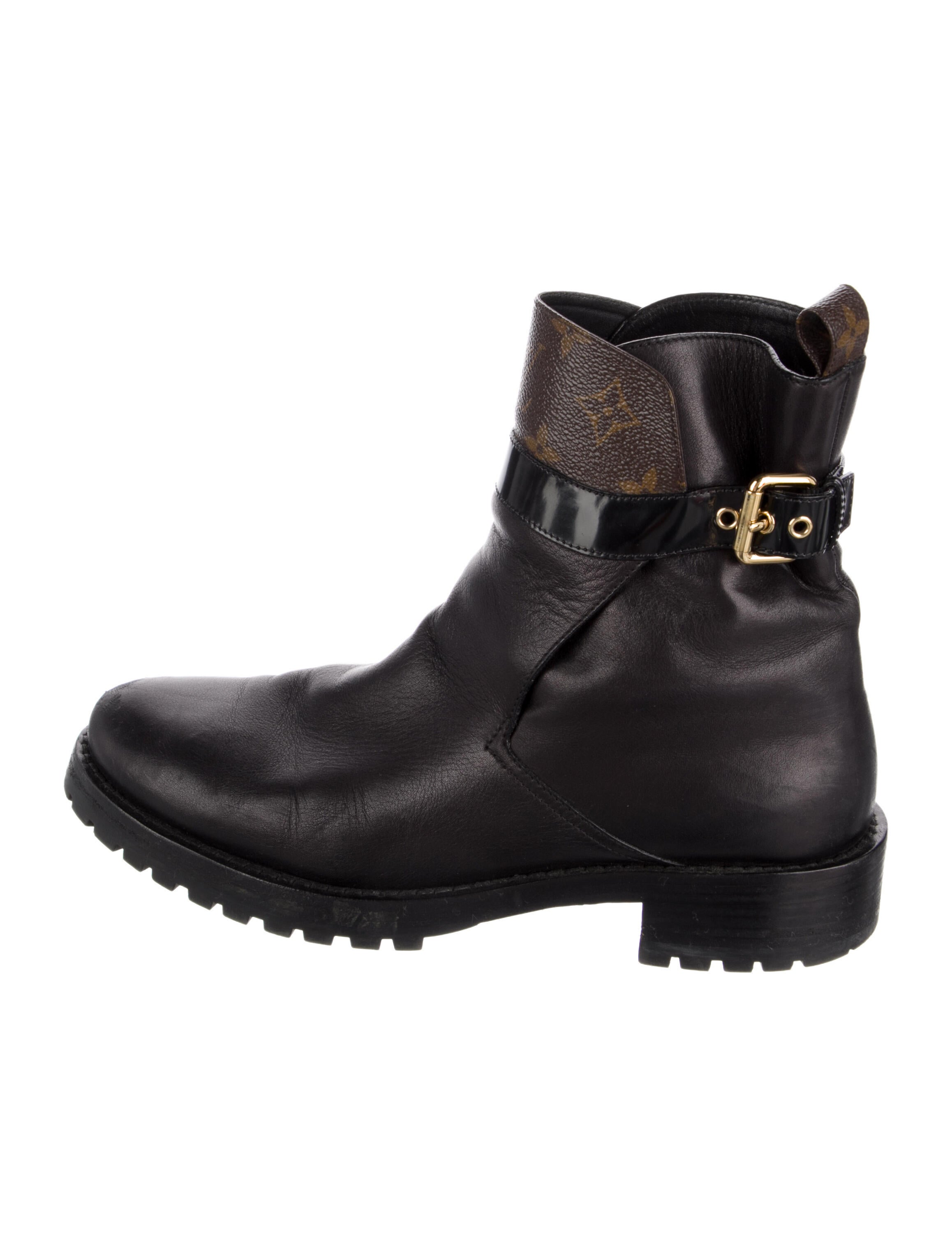 Louis Vuitton LV Monogram Leather Combat Boots
