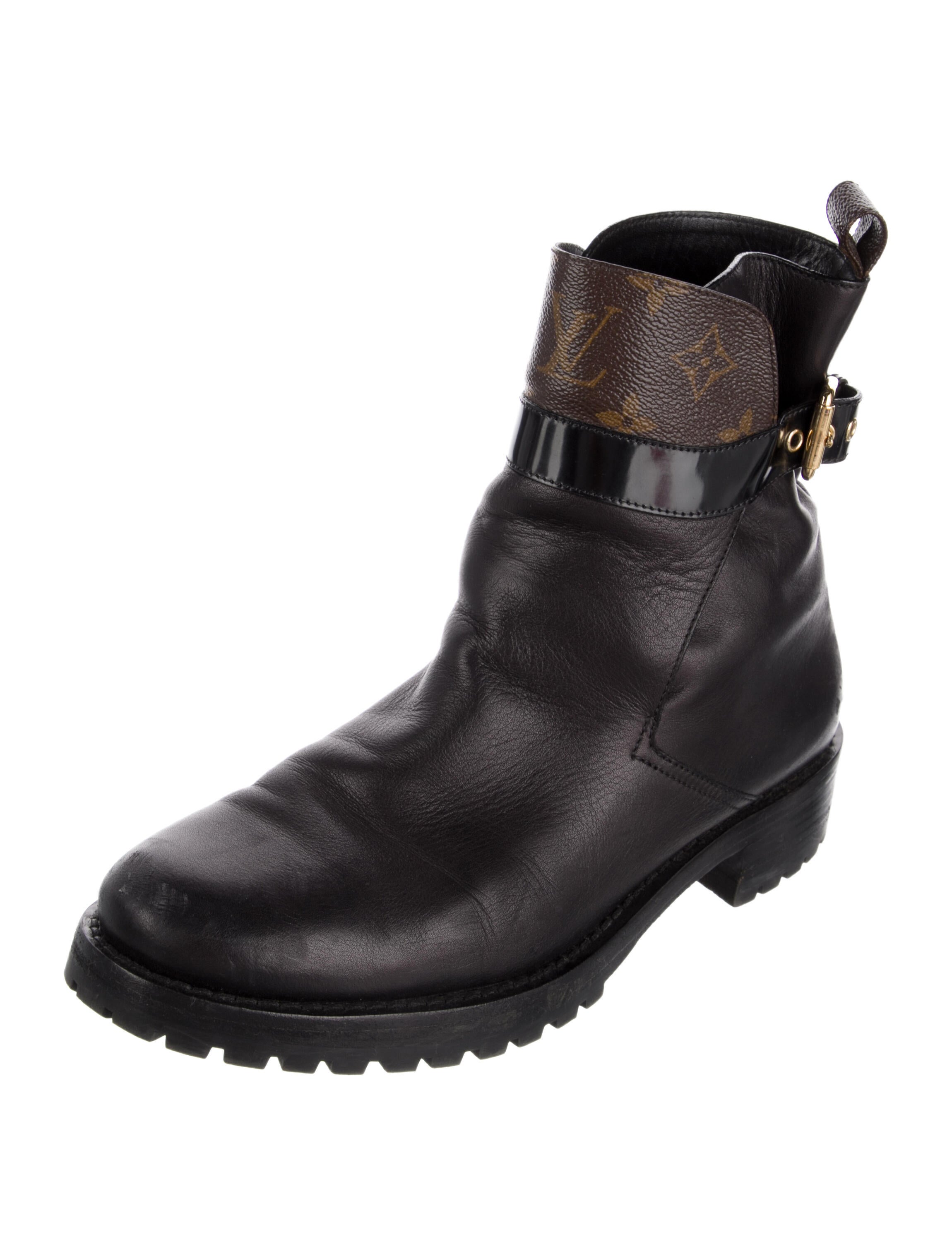 Louis Vuitton LV Monogram Leather Combat Boots