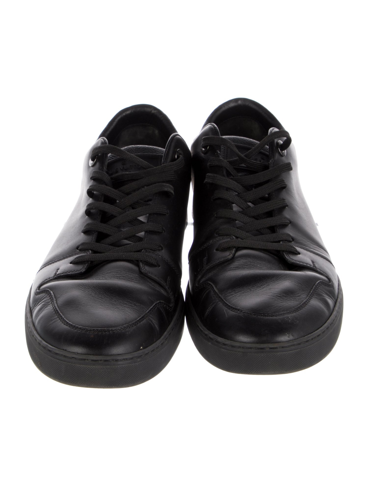 Louis Vuitton Leather Plaid Print Sneakers