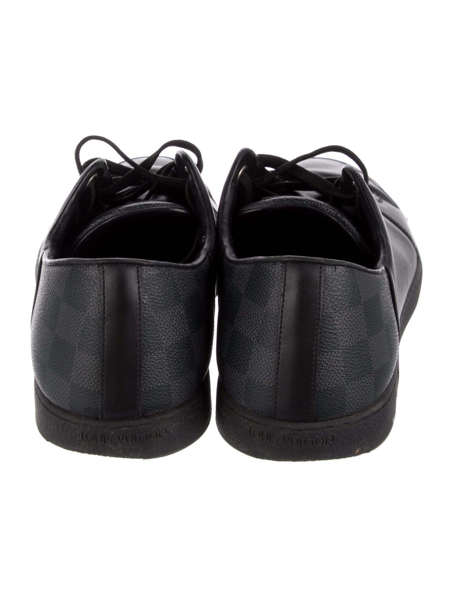 Louis Vuitton Leather Plaid Print Sneakers