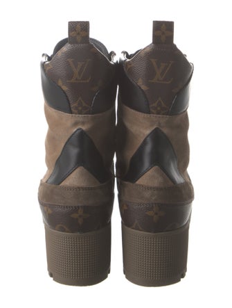 Louis Vuitton LV Monogram Suede Combat Boots