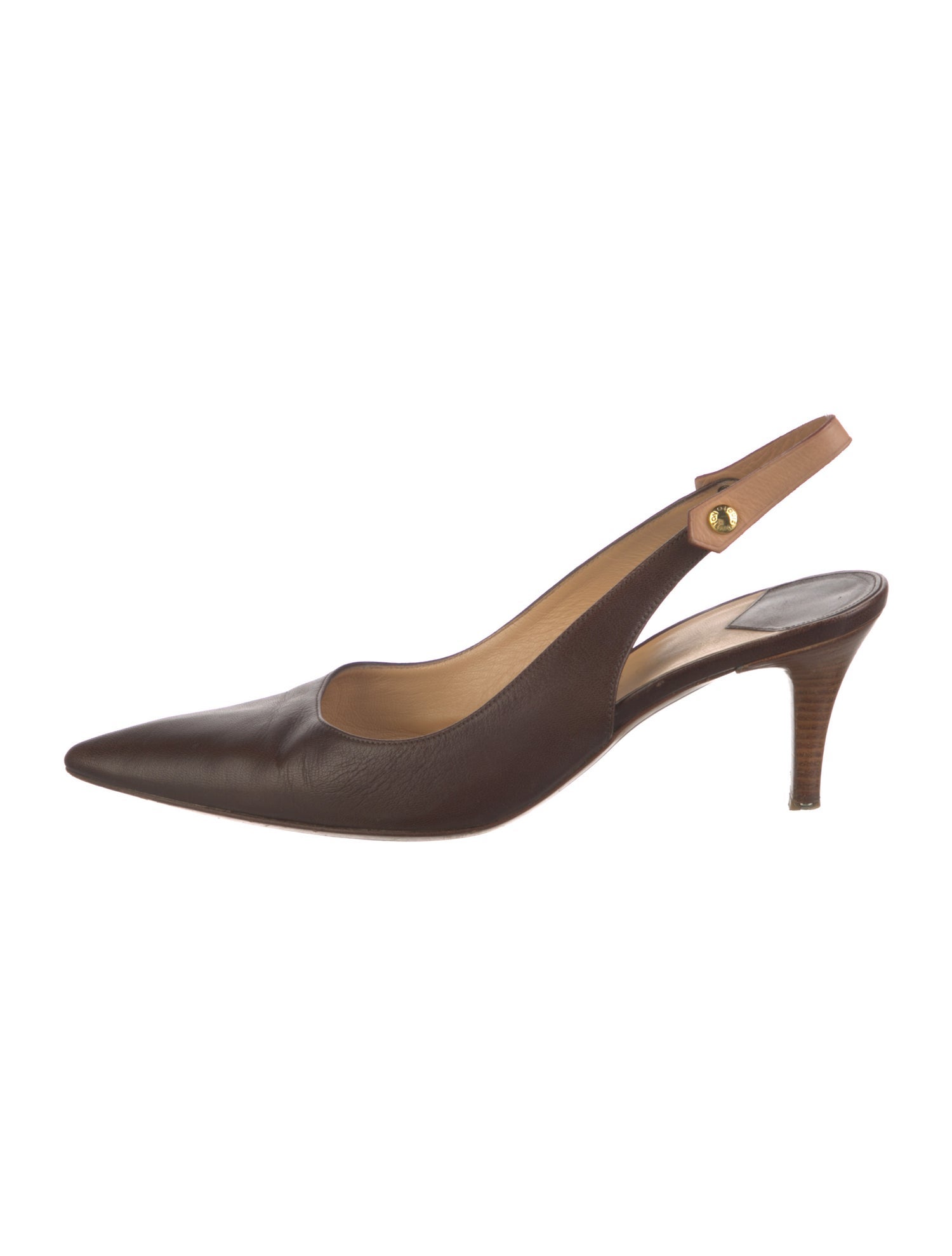 Louis Vuitton Leather Slingback Pumps