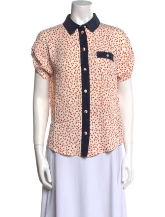Louis Vuitton 2012 Silk Button-Up Top